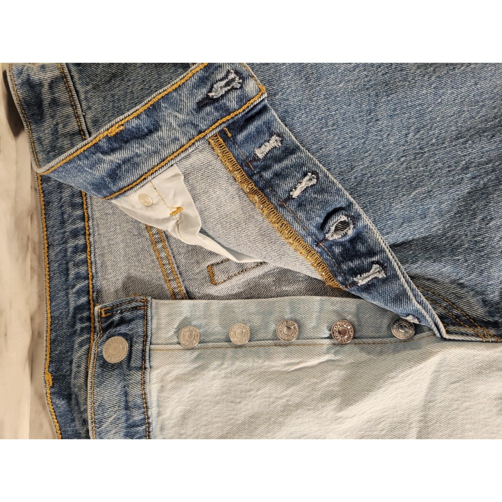 Levis 501 Mens Colorblock Crop Jeans Sz W32-L26 Style 362000214 Waterless - Picture 5 of 11